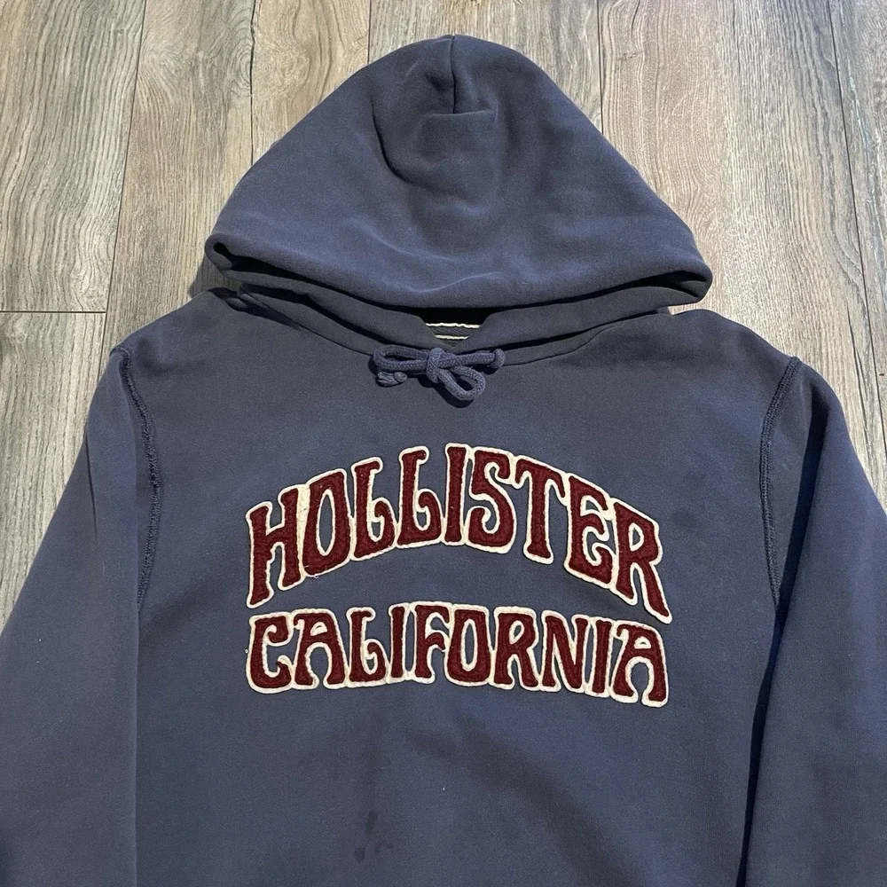 Vintage Y2K Hollister HCo Navy‎ Pullover Hoodie Sweatshirt Size XL OG Used